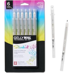 imageSAKURA Gelly Roll Stardust Galaxy Glitter Gel Pens  Bold Point Ink Pen for Lettering Drawing Invitations ampamp Stationery  Assorted Colored Ink  Bold Line  6 Pack6 Stardust Pens