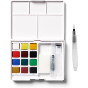 imageSAKURA Koi Pocket Field Sketch Kit  Watercolor Sets for Painting On the Go  12 Colors  1 Water Brush  1 Sponge  1 Palette12 Count Pack of 1