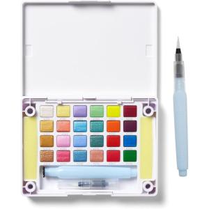 imageSAKURA Koi Pocket Field Sketch Kit Creative Art Colors  Watercolor Sets for Painting On the Go  24 Unique Colors  1 Water Brush  2 Sponges  1 Mixing Palette