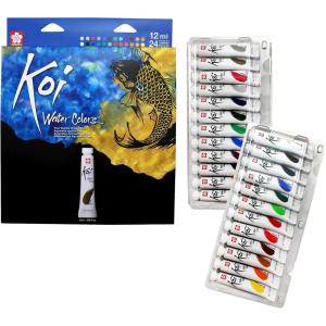 imageSAKURA Koi Watercolor Sets  Fine Quality Watercolor Paint Set  24 Colors  12 ml Tubes
