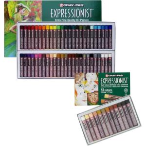 imageSAKURA Oil Pastels CrayPas Expressionist  50 Sticks Set ampamp MultiCultural  12 Colors Soft Oil Pastels for Artists Premium Quality