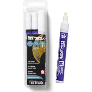 imageSAKURA PenTouch Paint Markers  UV Marker Pen for Black Lights  UV Visible Ink  Assorted Tips Size  3 Pack