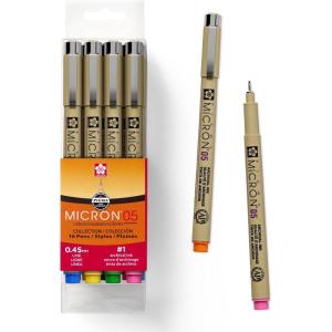 imageSAKURA Pigma Micron Fineliner Pens  Archival Black and Colored Ink Pens  Pens for Writing Drawing or Journaling  Black and Colored Ink  05 Point Size  16 Pack
