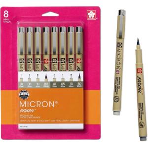 imageSAKURA Pigma Micron Fineliner Pens  Archival Gray Ink Pens  for Writing Drawing or Journaling  Assorted Point Sizes  8 Pack1 Count Pack of 8