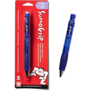 imageSAKURA SumoGrip Pencil with Comfort Grip  09 mm Ergonomic Mechanical Pencil  ClearBlue