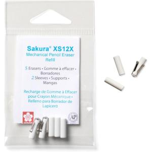 imageSakura Mechanical Pencil Eraser Refills  Mechanical Pencil Erasers for Sakura XS12 Pencil  5 Erasers  2 Metal Sleeves1 Count Pack of 1