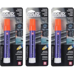 imageSakura Solid Paint Markers  Permanent Marker Paint Pens  Window Wood ampamp Glass Marker  Yellow  3 PackFluorescent Orange