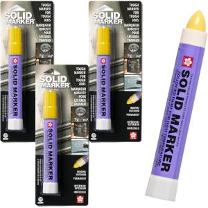 imageSakura Solid Paint Markers  Permanent Marker Paint Pens  Window Wood ampamp Glass Marker  Yellow  3 PackYellow