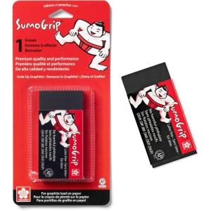 imageSakura SumoGrip Block Eraser  Microporous Erasers for School Drawing and Writing  Black Color  Small Size B803 PackSumoGrip Premium Block Eraser B300  1CT
