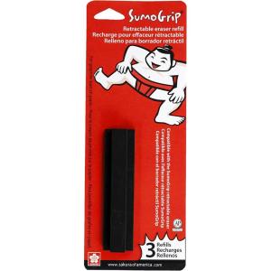 imageSakura SumoGrip Block Eraser  Microporous Erasers for School Drawing and Writing  Black Color  Small Size B803 PackSumoGrip Retractable Eraser Refill 3CT