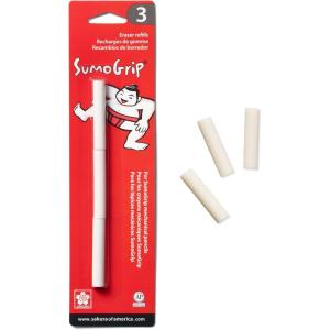 imageSakura SumoGrip Mechanical Pencil Eraser Refill  Eraser Refills for 05 mm 07 mm and 09 mm Mechanical Pencils  3 Eraser Refills