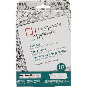 imageSakura Zentangle Zendala Tool Set  Official Zentangle White Circular Paper Tiles  4625quot Tiles  11 PiecesApprentice 18PC Set