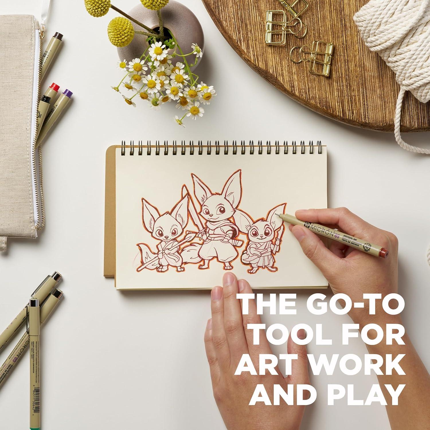 imageSAKURA Pigma 30068 Micron Blister Card Ink Pen Set Colors may vary 01 8CT Set05 Tip Pack of 1