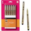 imageSAKURA Pigma Micron Fineliner Pens 01 Tip Size Archival Black Ink 6 PK 50035Black