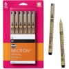 imageSAKURA Pigma Micron Fineliner Pens 01 Tip Size Archival Black Ink 6 PK 50035Black