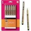 imageSAKURA Pigma Micron Fineliner Pens 01 Tip Size Archival Black Ink 6 PK 50035Black