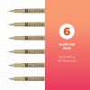 imageSAKURA Pigma Micron Fineliner Pens 01 Tip Size Archival Black Ink 6 PK 50035Black