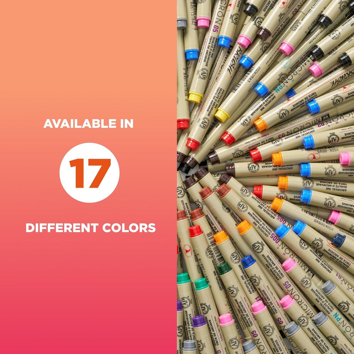 imageSAKURA Pigma Micron Fineliner Pens 03 Tip Size Archival Asst Colors 6 PK 5004901 Tip