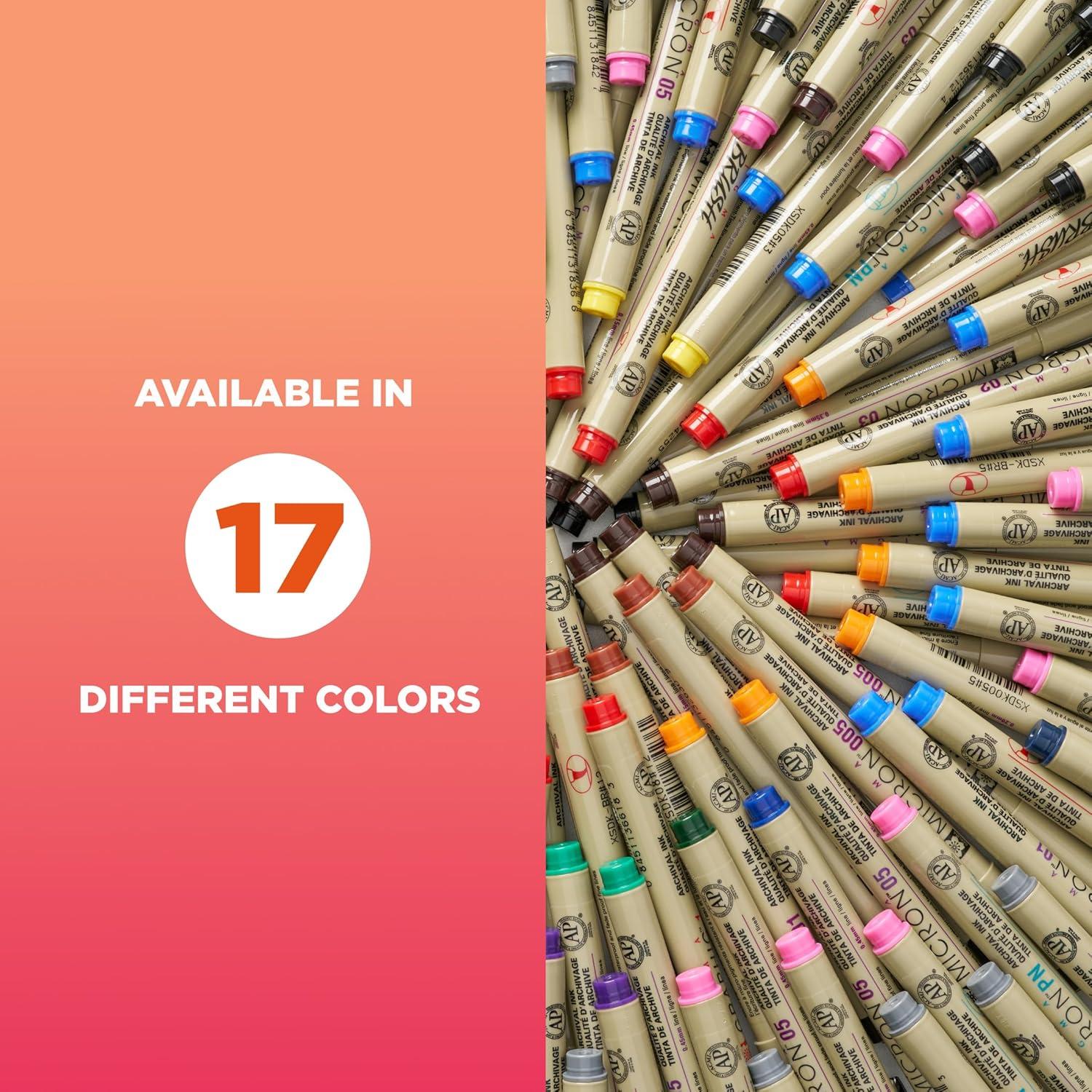 imageSAKURA Pigma Micron Fineliner Pens 03 Tip Size Archival Asst Colors 6 PK 5004903 Tip