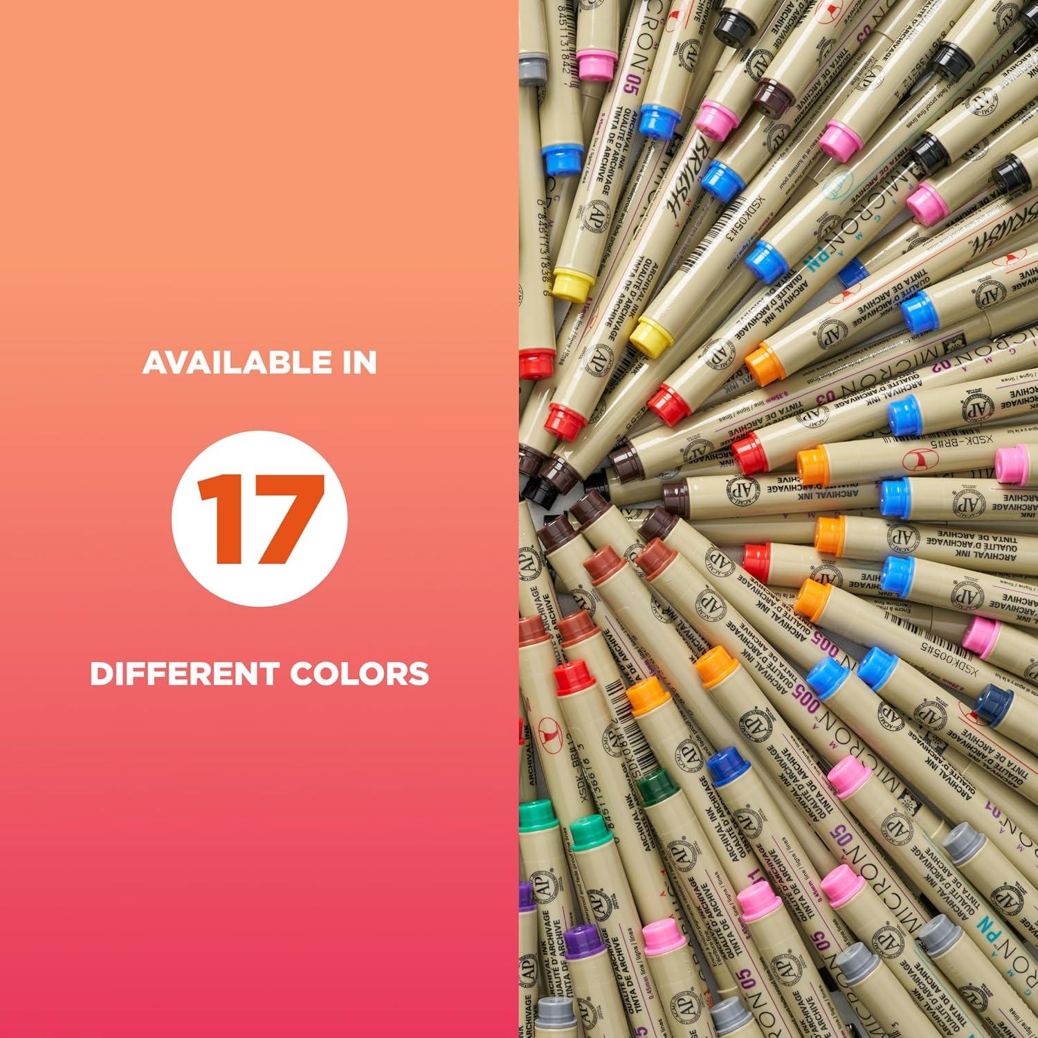 imageSAKURA Pigma Micron Fineliner Pens 03 Tip Size Archival Asst Colors 6 PK 5004905 Tip