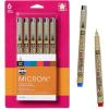imageSAKURA Pigma Micron Fineliner Pens 03 Tip Size Archival Asst Colors 6 PK 50049005 Tip