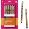 imageSAKURA Pigma Micron Fineliner Pens 03 Tip Size Archival Asst Colors 6 PK 5004901 Tip