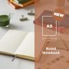 imageSakura Notebook Ruled A5  JapaneseInspired Lined Notebook for Effortless Writing  140 GSM Paper  Hardcover  Builtin Pen Holder  Expandable Inner Pocket  FlatLay  51 x 83  AmberMulberry
