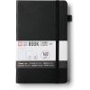 imageSakura Notebook Ruled A5  JapaneseInspired Lined Notebook for Effortless Writing  140 GSM Paper  Hardcover  Builtin Pen Holder  Expandable Inner Pocket  FlatLay  51 x 83  AmberBlack