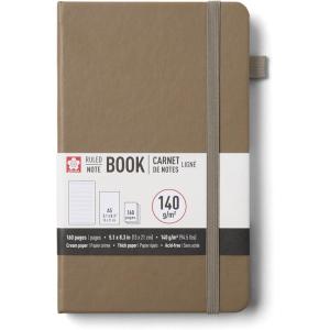 imageSakura Notebook Ruled A5  JapaneseInspired Lined Notebook for Effortless Writing  140 GSM Paper  Hardcover  Builtin Pen Holder  Expandable Inner Pocket  FlatLay  51 x 83  AmberCinder